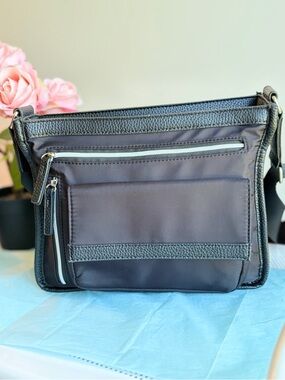 Tommy Bahama Black Crossbody Organizer Bag